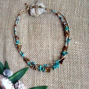 Women's Handcrafted 17" Tortious Shell w/Aqua